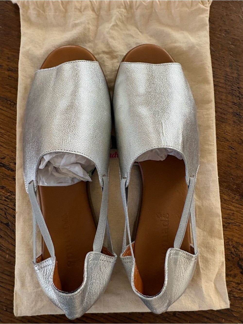 Silver Slingback Open-Toe Womads - Picture 3 of 6